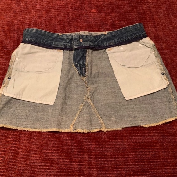 Blue Denim Super Short Skirt - Picture 3 of 7